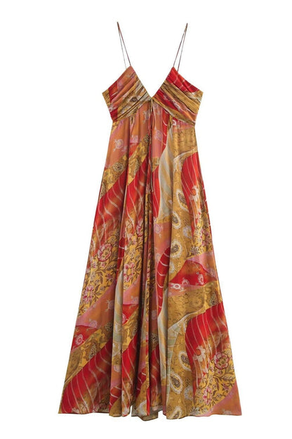 Dames Midi Jurk Met Bloemenprint En V Hals
