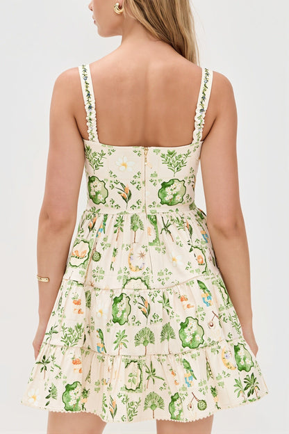 Dames Midi Jurk Met Bloemenprint En Vierkante Hals