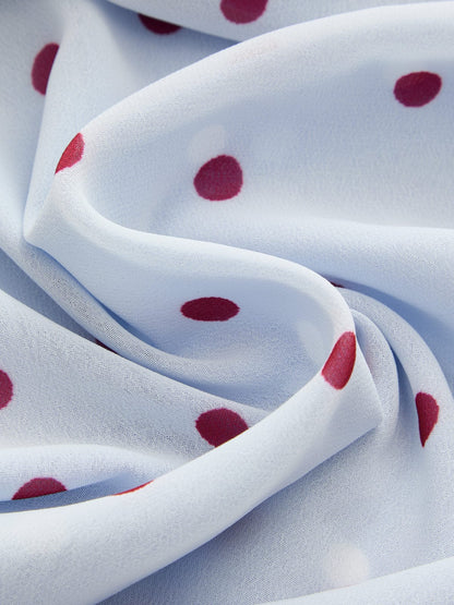 Dames Midi Slipdress Met Patchwork Polkadot Print