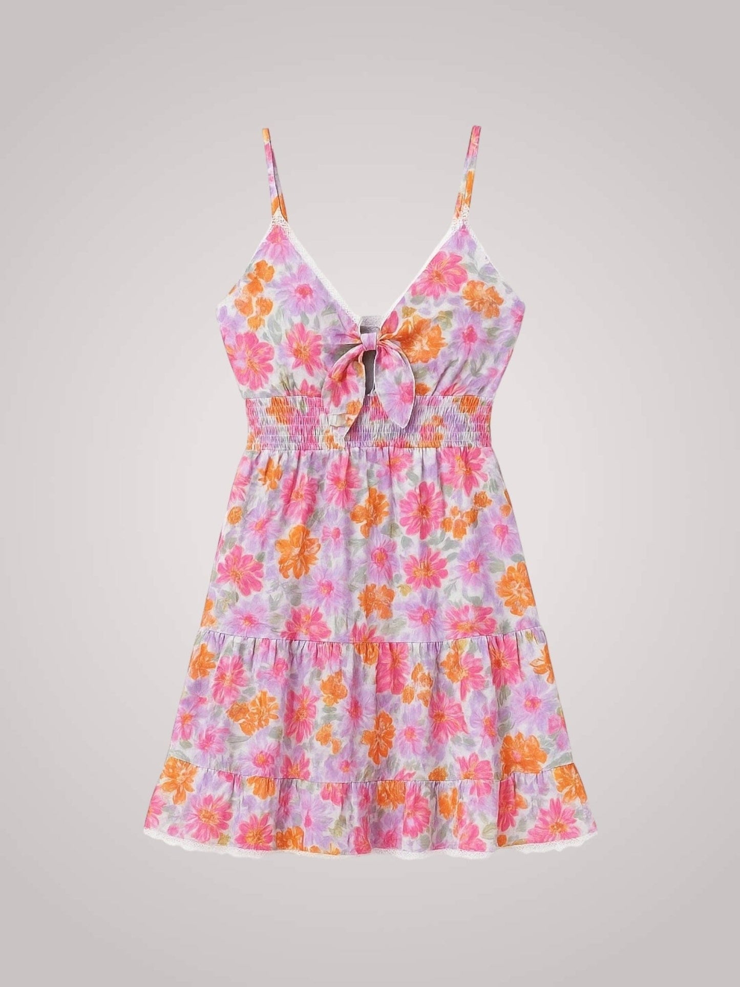 Dames Mini Jurk Met Bloemenprint En Ruches