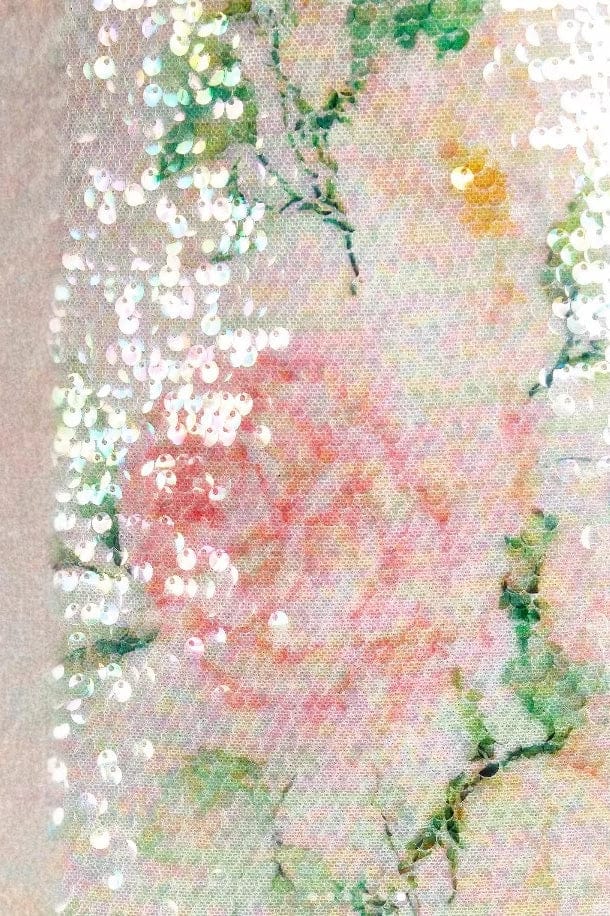 Dames Mini Jurk Met Pailletten En Bloemenprint