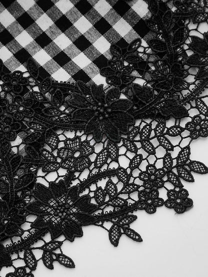 Dames Mini Jurk Met Ruitprint En Strikceintuur