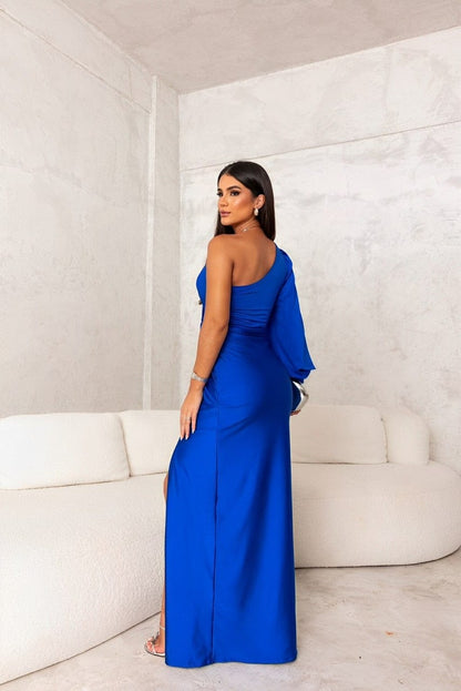 Dames One Shoulder Maxi Jurk Met Split