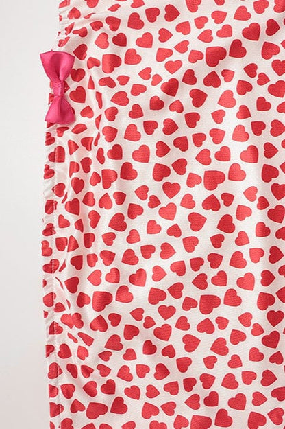 Dames Strapless Midi Jurk Met Hartprint En Split