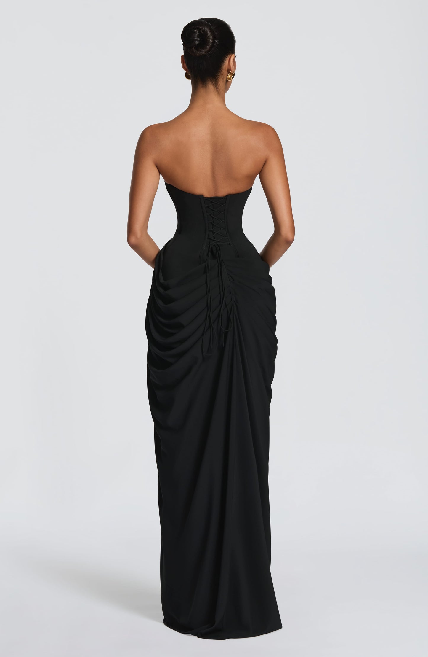 Dames Straploze Maxi Jurk Met Ruches
