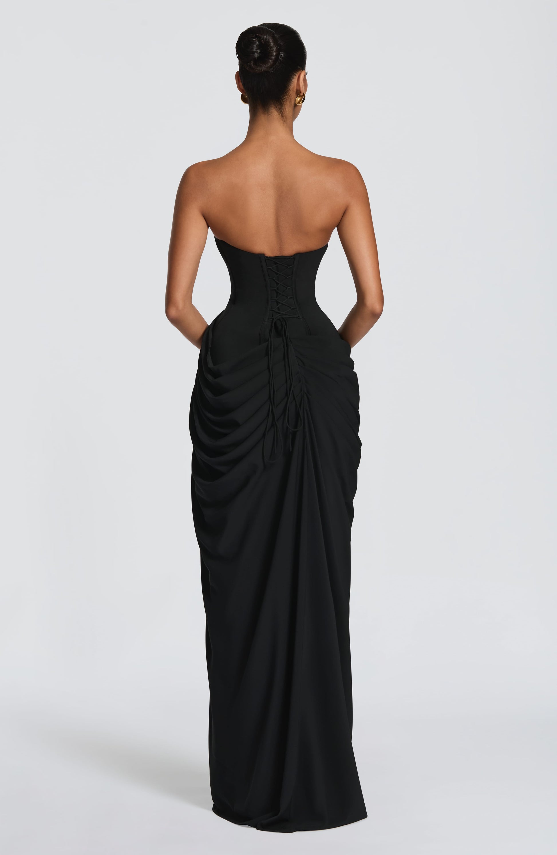 Dames Straploze Maxi Jurk Met Ruches