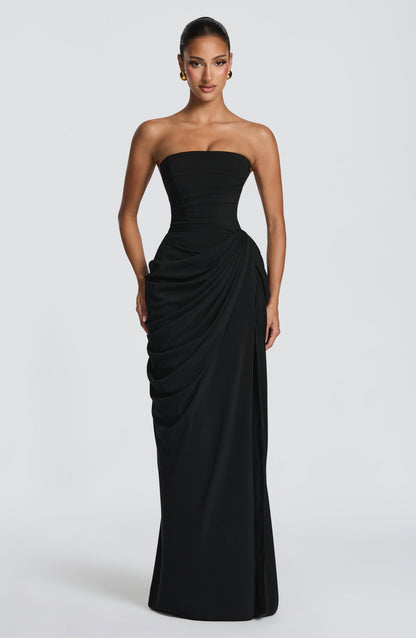Dames Straploze Maxi Jurk Met Ruches