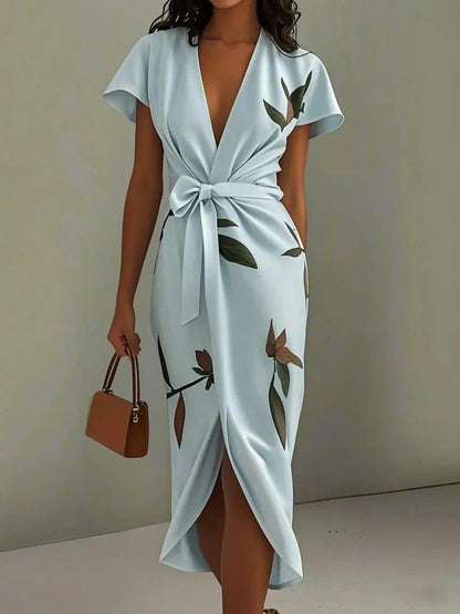 Dames Wikkel Midi Jurk Met Bloemenprint