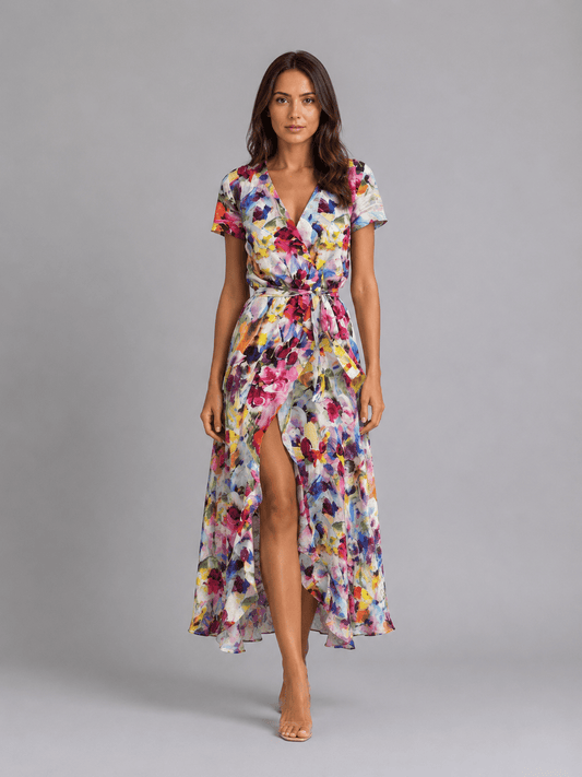 Dames Wikkeljurk Met Bloemenprint Midi