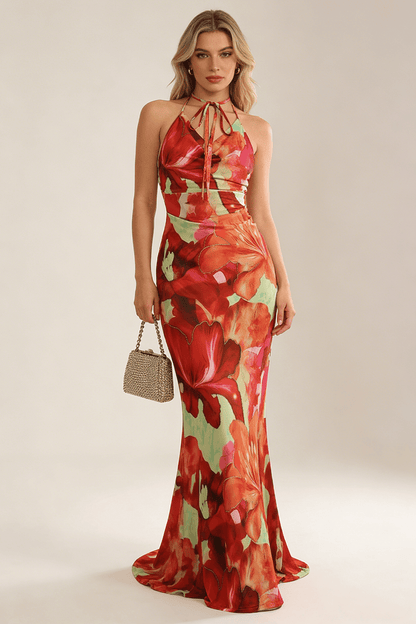 Maxi Jurk Tropische Bloemenprint Lichtgewicht Polyester