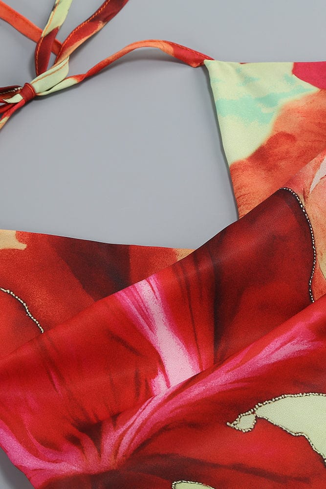 Maxi Jurk Tropische Bloemenprint Lichtgewicht Polyester