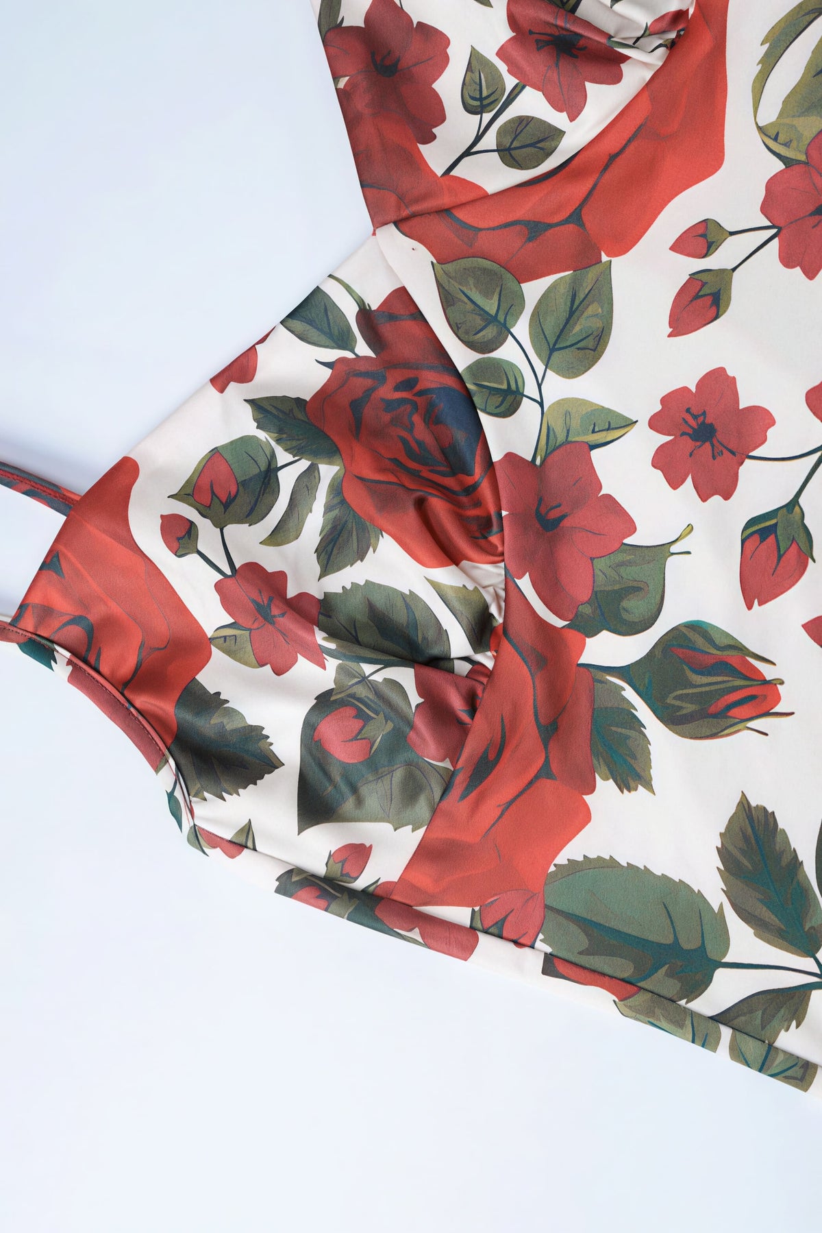Floral Print Bodycon Cami Maxi Rok Set Rood