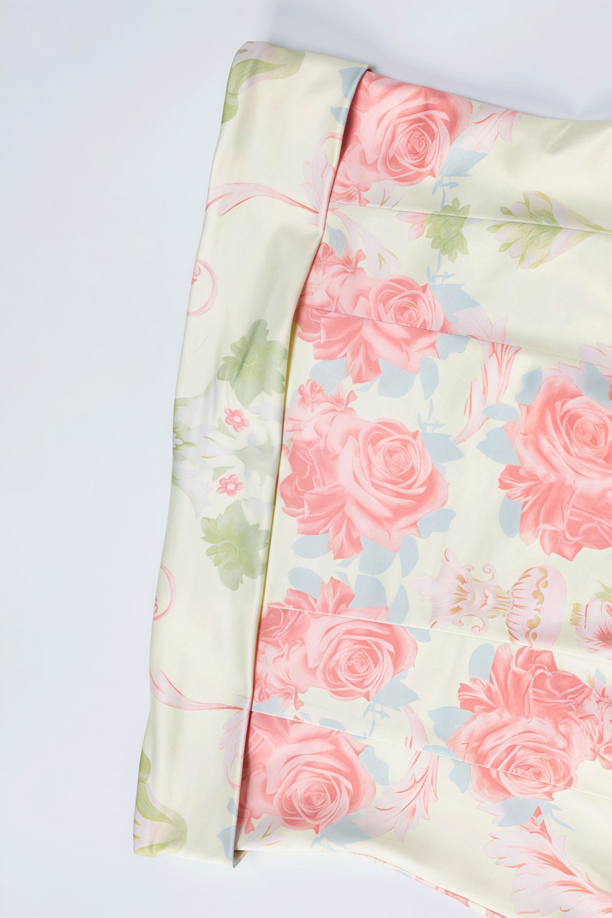 Floral print off-shoulder bodycon mini-jurk abrikoos