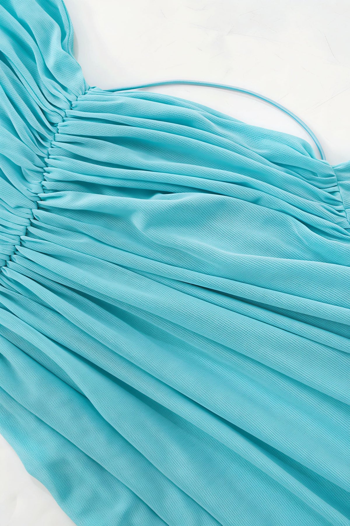 Gedrapeerde geplooide polyester mini rokken set blauw