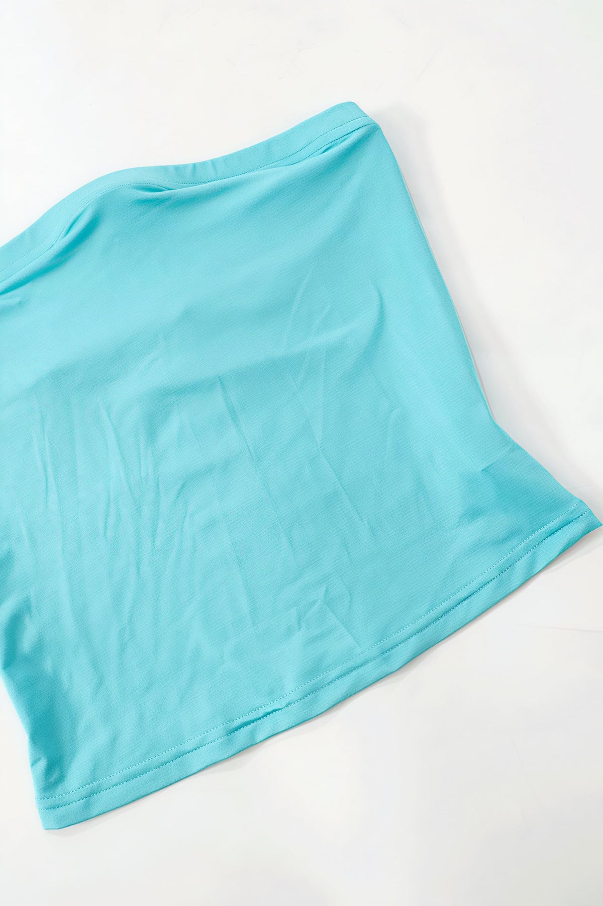 Gedrapeerde geplooide polyester mini rokken set blauw