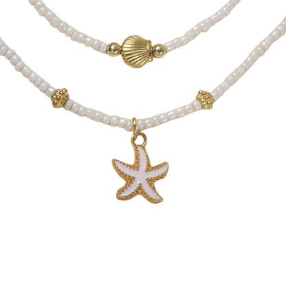 Gelaagde Zeester Hanger Ketting Goud