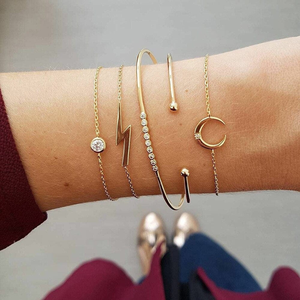 Goude Bliksem Armbanden Set