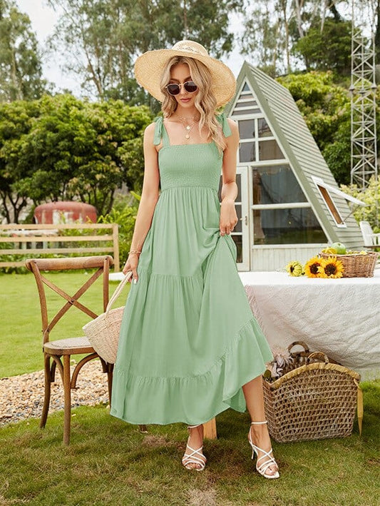 Groene Zomerse Maxi Jurk Ibiza Stijl