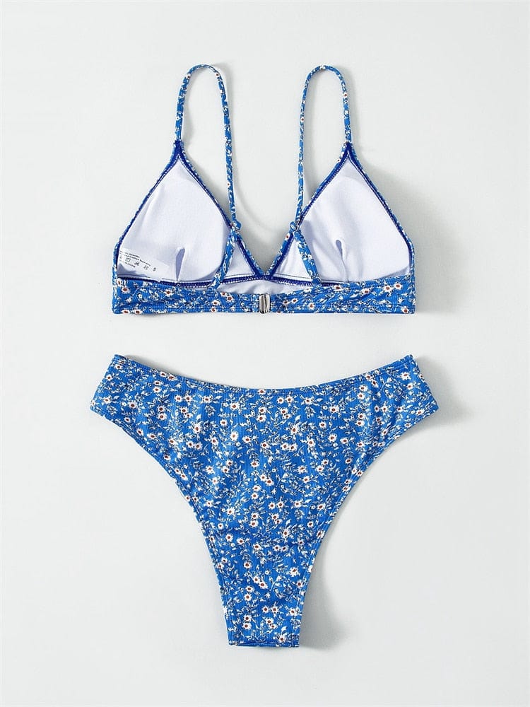 Hoge Taille Boho Bikini met Bloemenprint