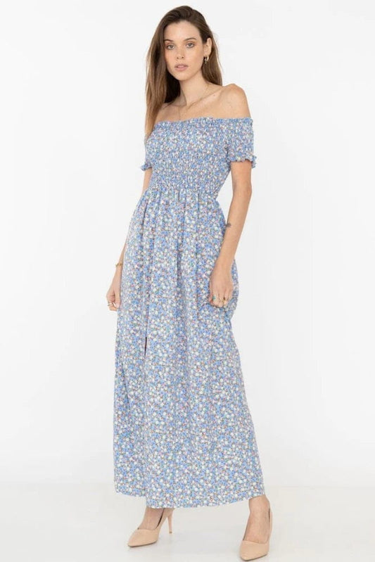 Ibiza Off-shoulder Jurk met Bloemen