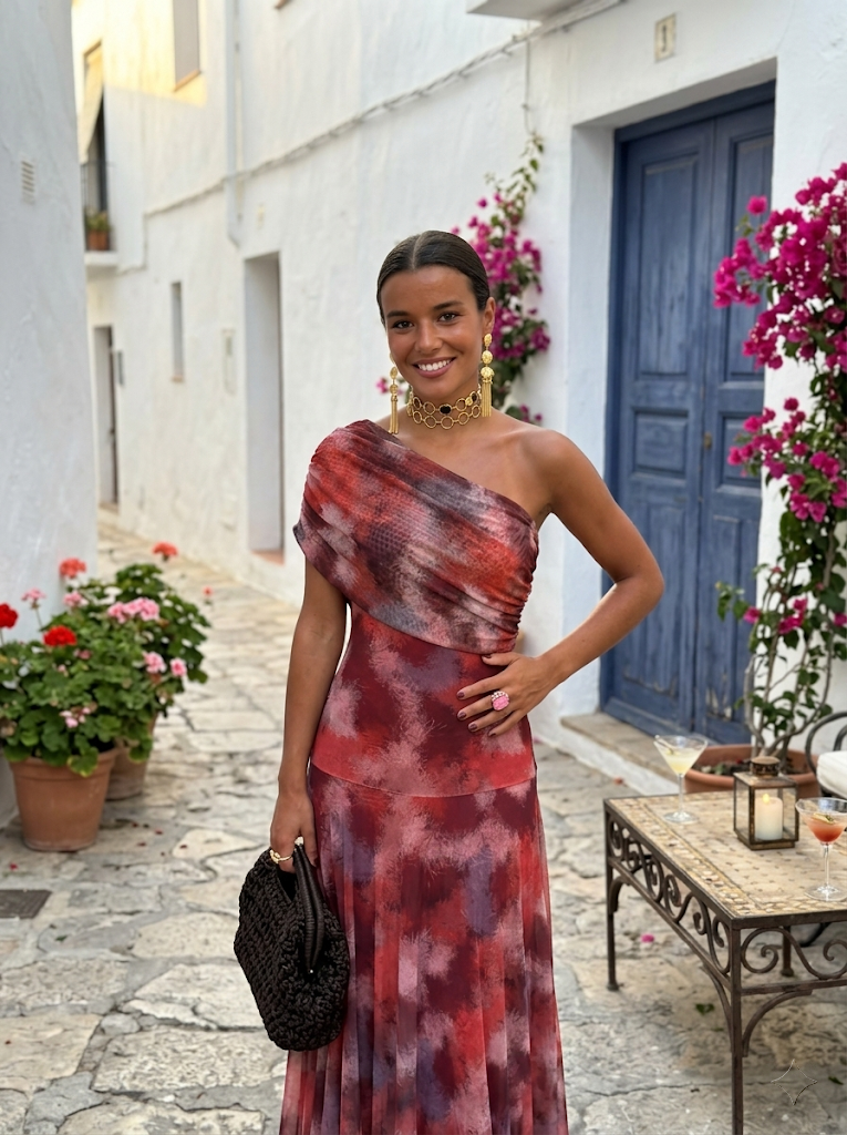 Maxi avondjurk voor dames met verfijnde off-shoulder snit
