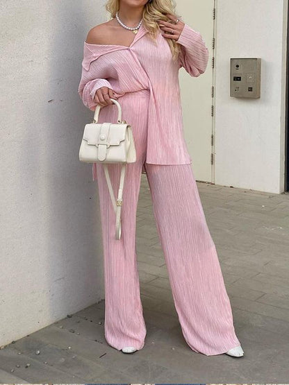 Dames outfit met blouse en broek voor een chique uitstraling
