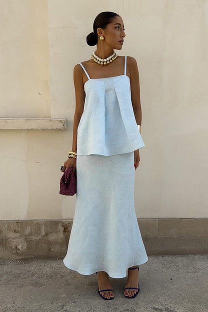 Katoenen Mouwloze Cami Zeemeermin Rok Set