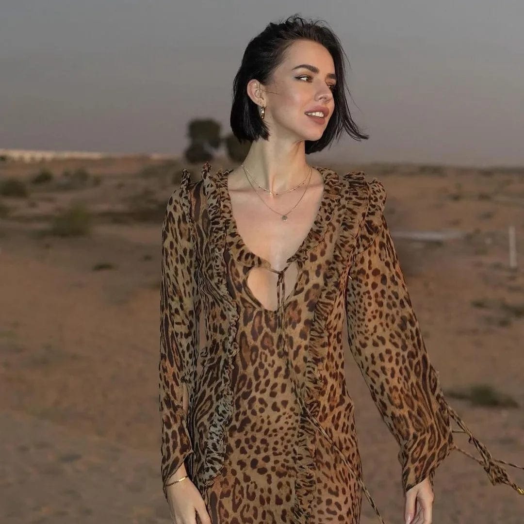 Maxi Luchtige Ibiza Panterprint Jurk – Ibiza Vibe