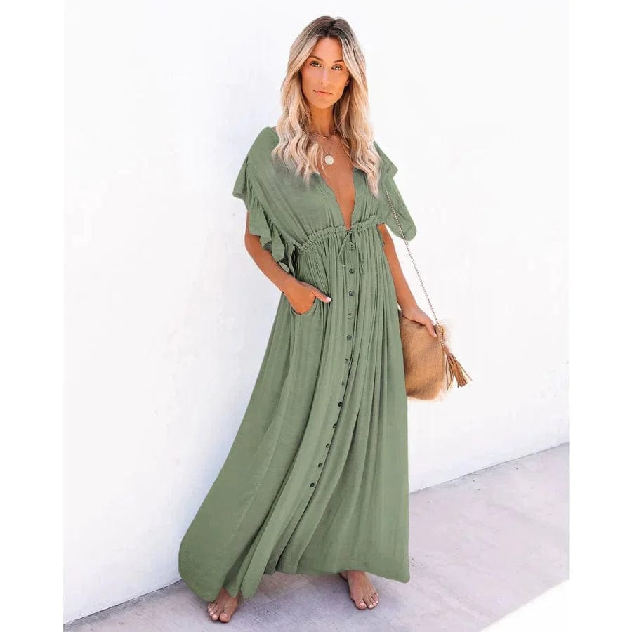 Maxi Groene Ibiza Strandjurk