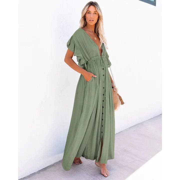 Maxi Groene Ibiza Strandjurk