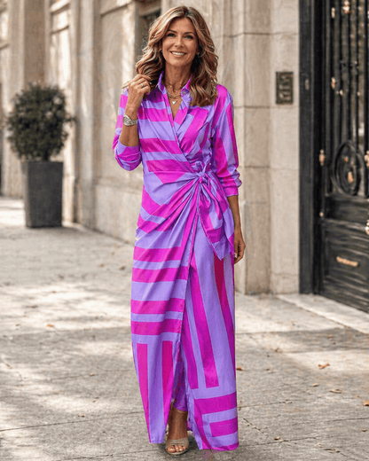 Maxi jurk lichtgewicht polyester met grafische print