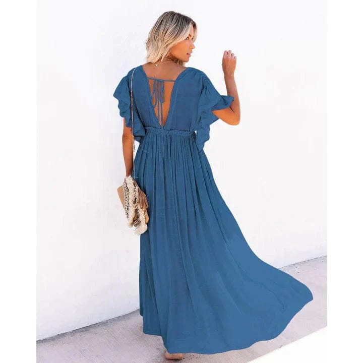 Maxi Marineblauwe Ibiza Strandjurk