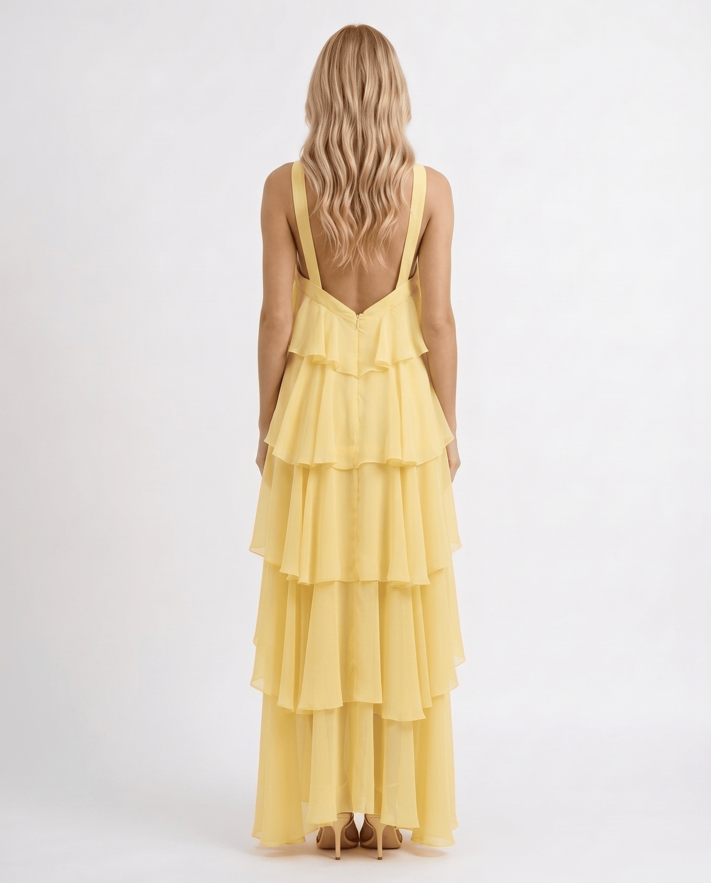 Mouwloze Maxi Jurk met Bloemenprint en Halternek voor Dames
