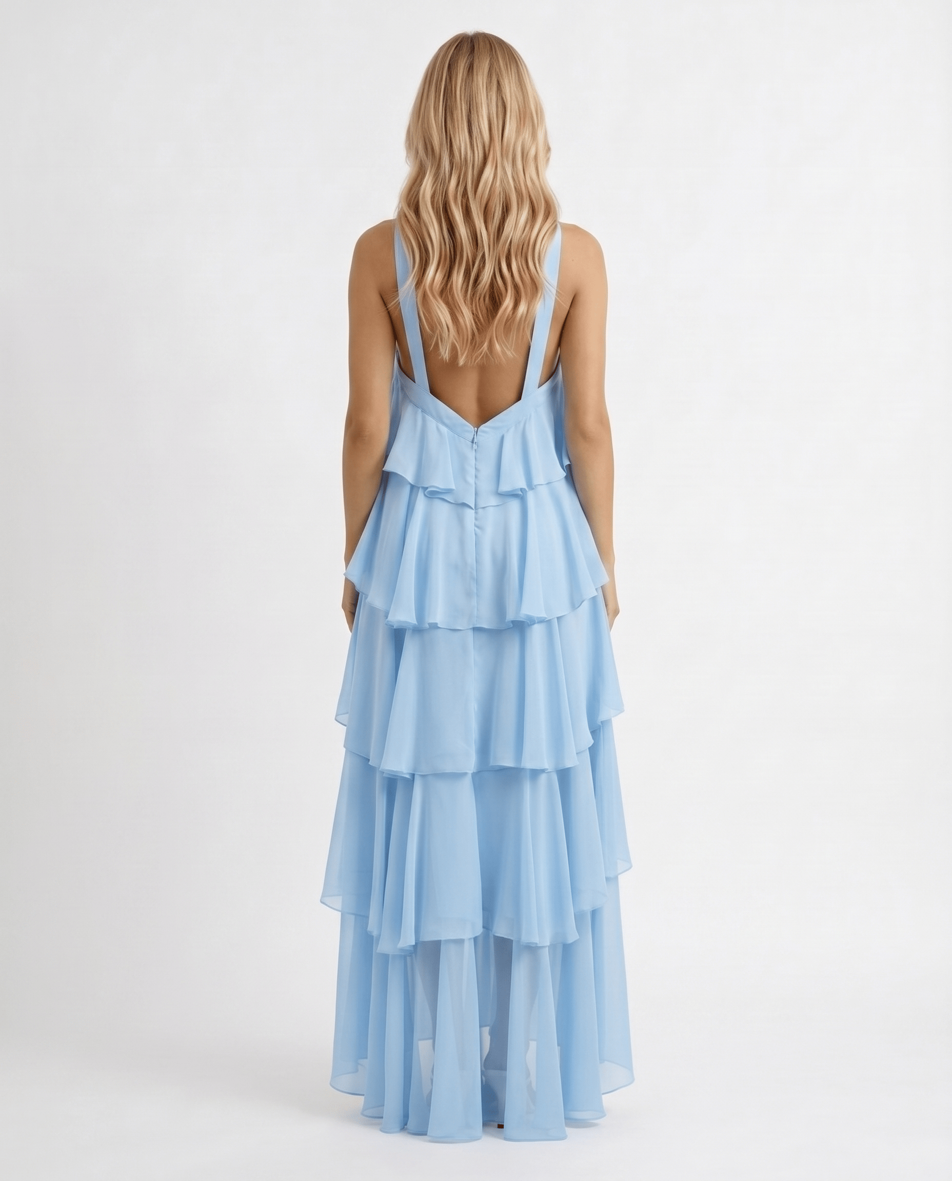 Mouwloze Maxi Jurk met Bloemenprint en Halternek voor Dames
