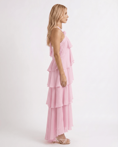 Mouwloze Maxi Jurk met Bloemenprint en Halternek voor Dames