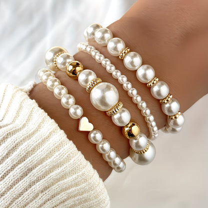 Set van 4 kralenarmbanden voor dames