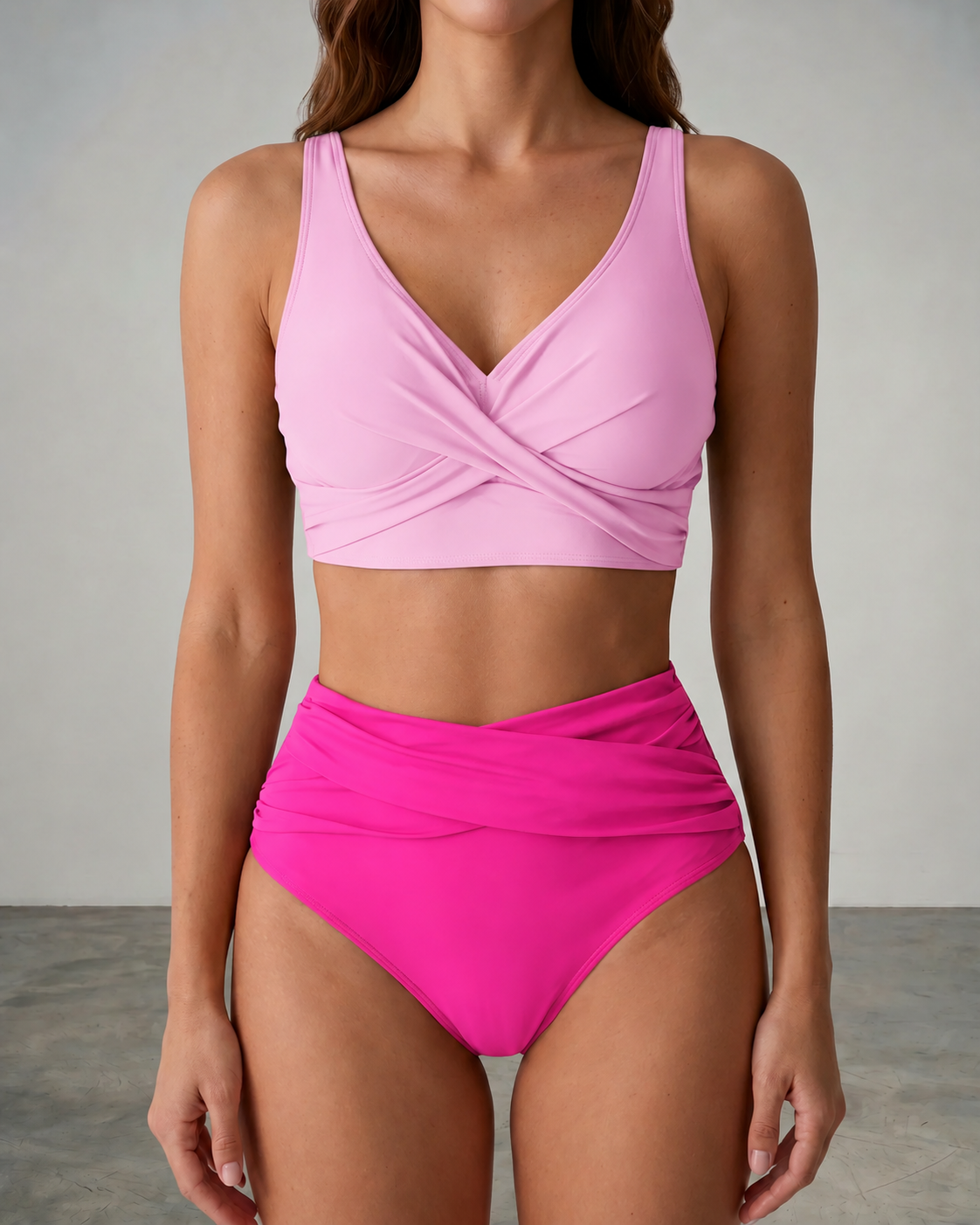 Dames wikkel bikini volledige set in stijlvolle productfoto