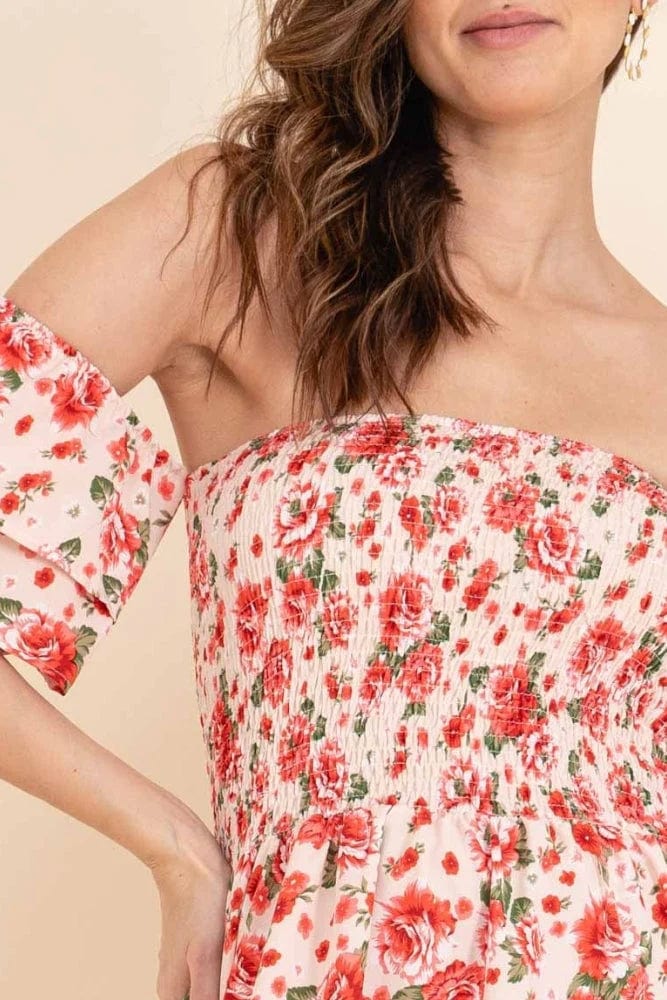 Romantische Off-shoulder Ibiza Bloemenjurk