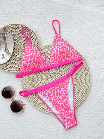 Roze Luipaard Print Bikini