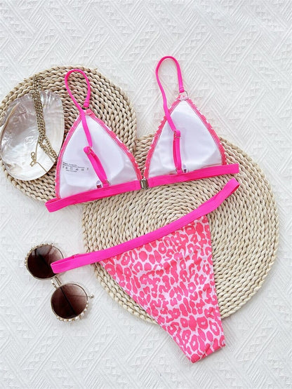 Roze Luipaard Print Bikini