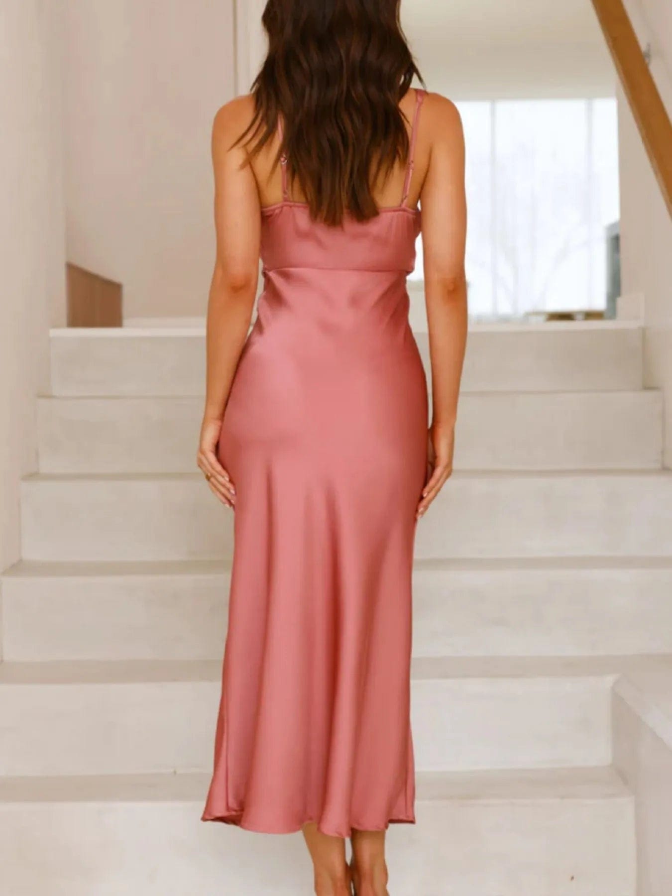 Satin Asymmetrische Midi Jurk