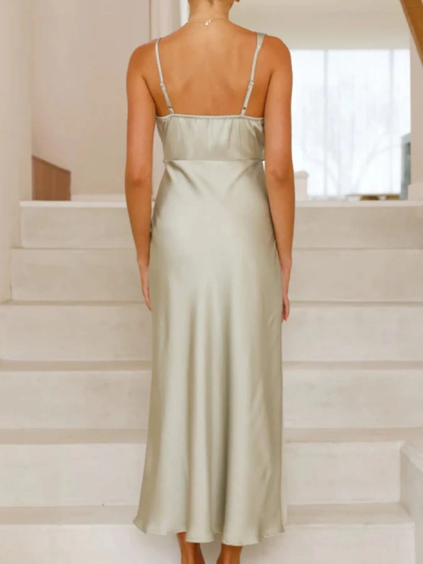 Satin Asymmetrische Midi Jurk