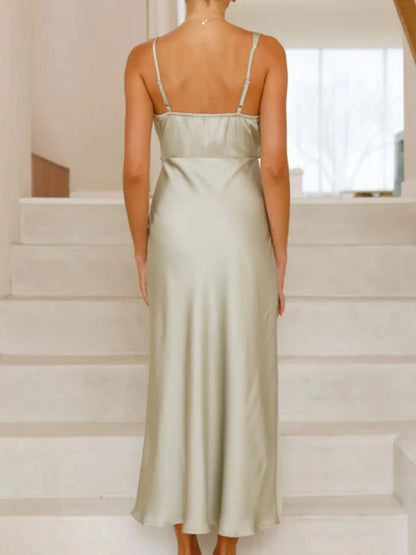 Satin Asymmetrische Midi Jurk