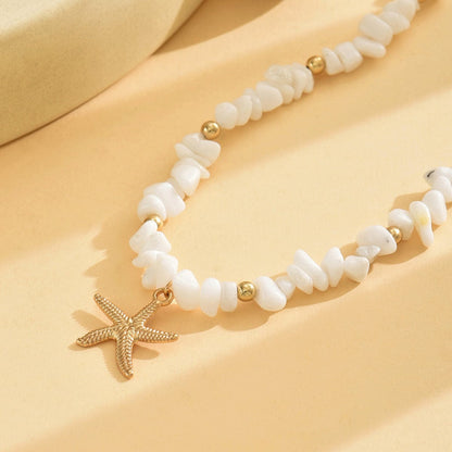 Shell Detail Zeester Hanger Ketting Goud