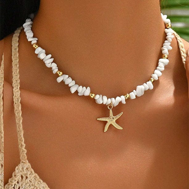 Shell Detail Zeester Hanger Ketting Goud