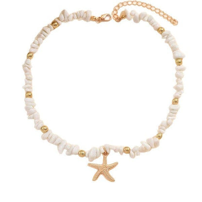 Shell Detail Zeester Hanger Ketting Goud