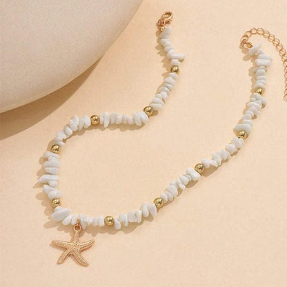 Shell Detail Zeester Hanger Ketting Goud
