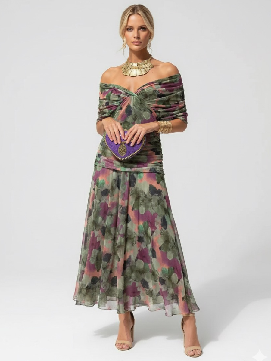 Dames midijurk met elegante bloemenprint en flatterende pasvorm