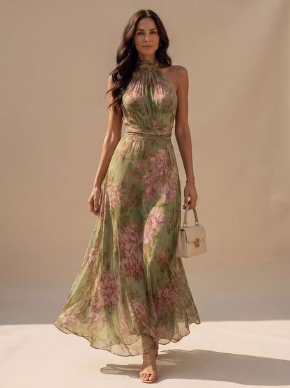 Dames Bohemian Bloemen Maxi Jurk Van Chiffon