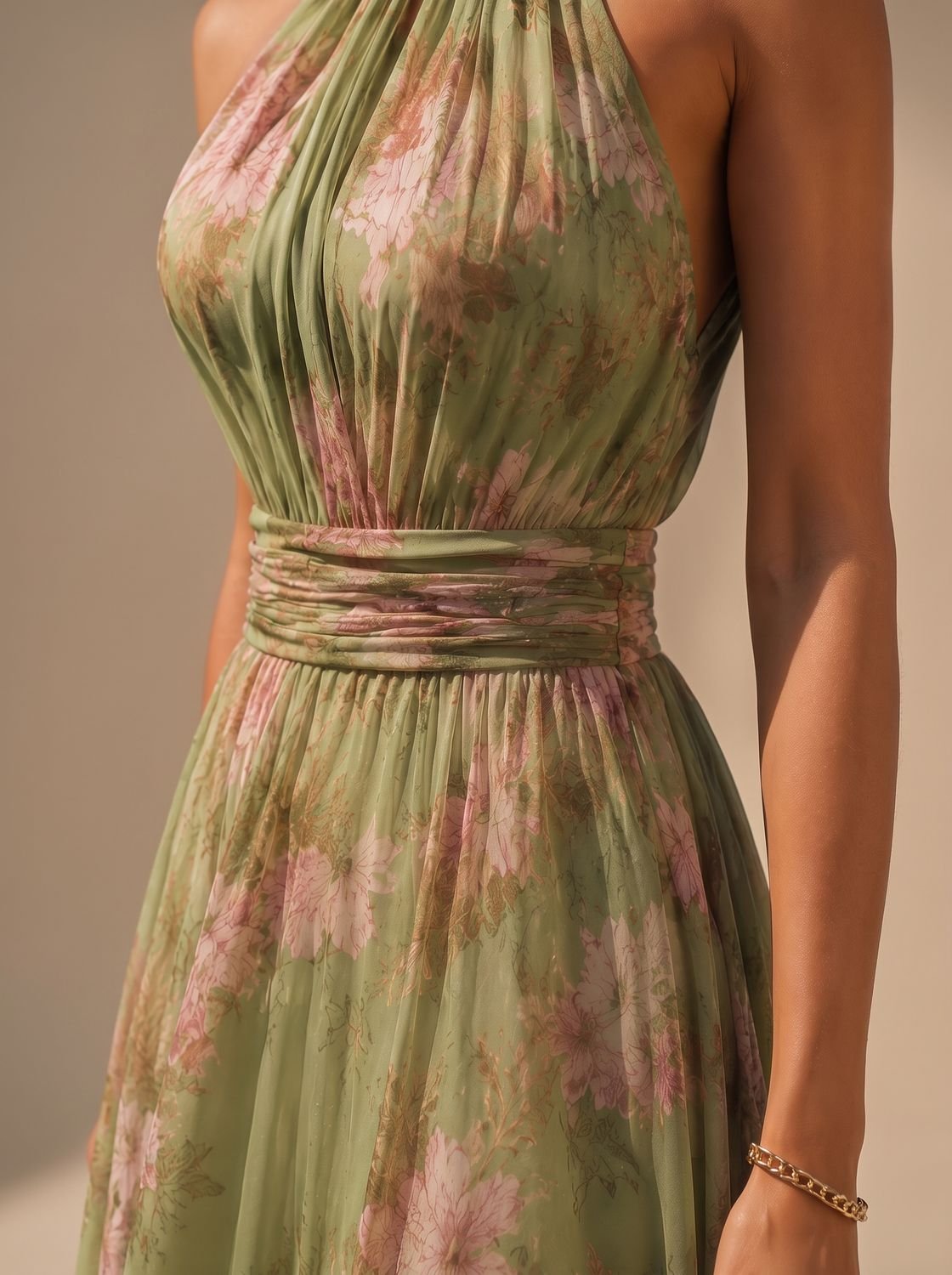 Bohemian bloemenjurk in maxi-lengte voor zomerse gelegenheden